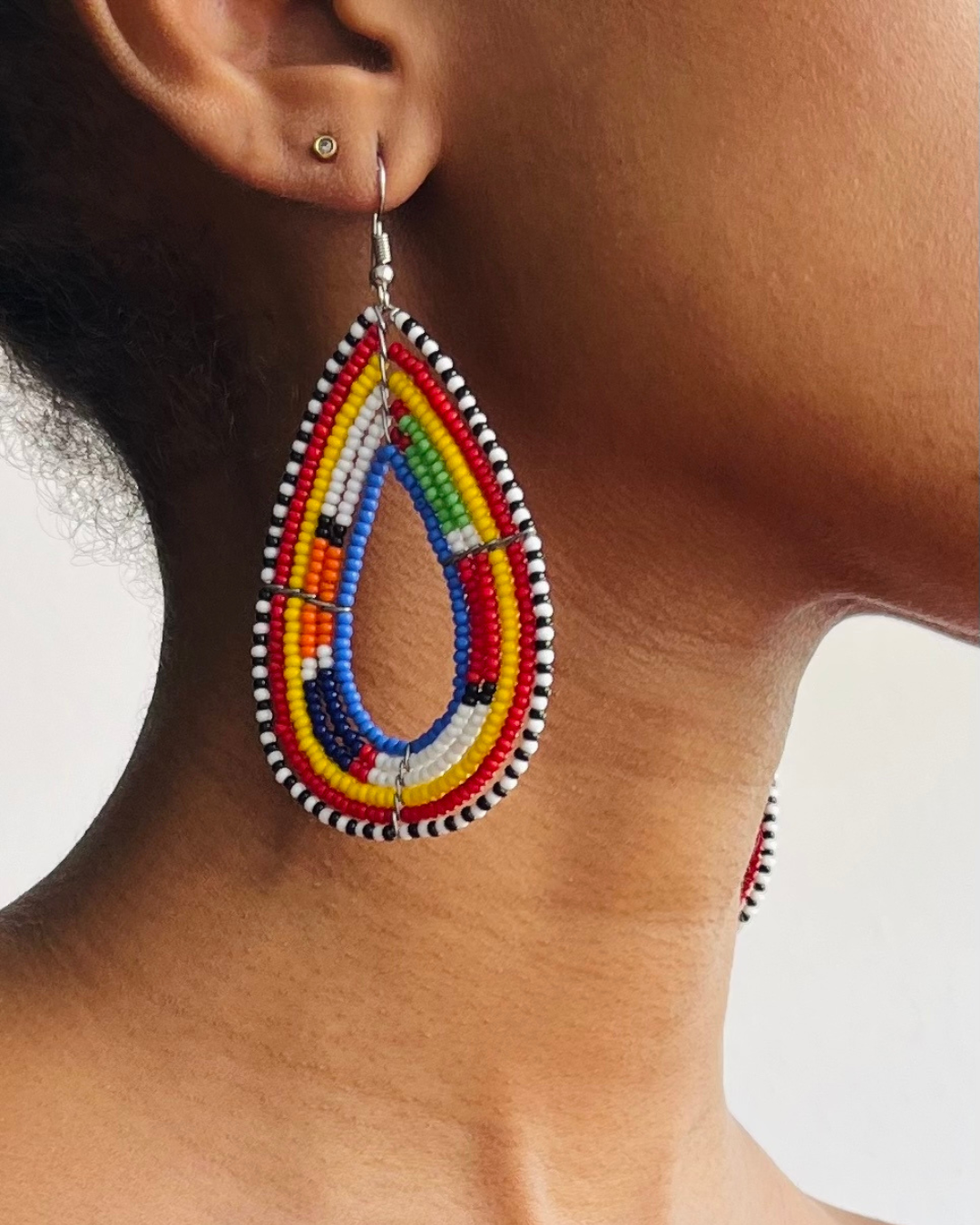 Brincos Tradicionais Maasai - Gota - Azul