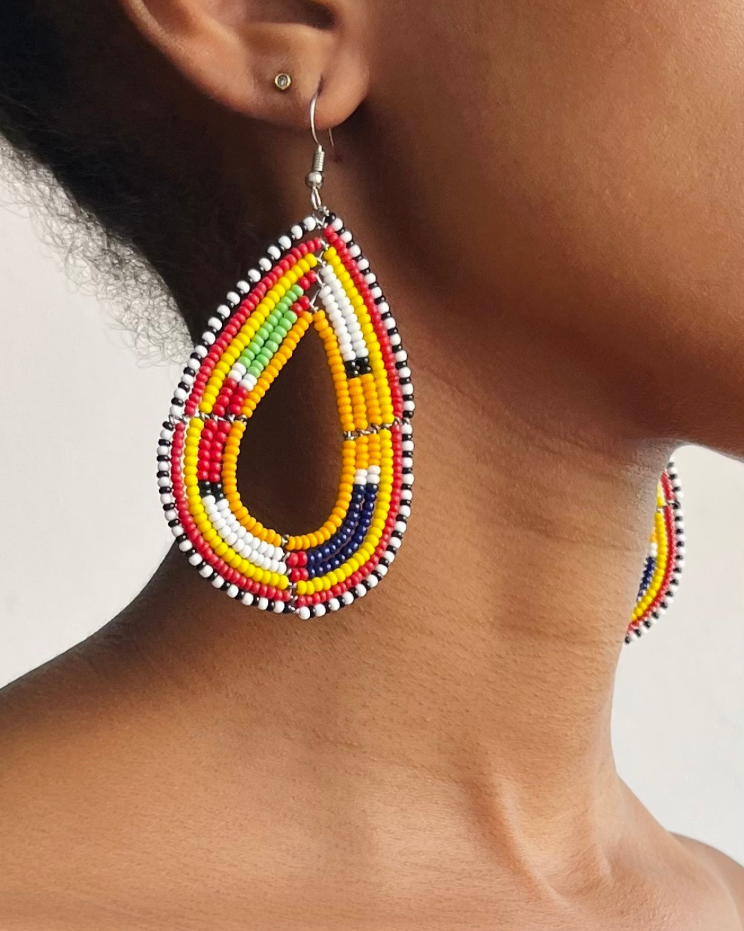 Brincos Tradicionais Maasai - Gota - Amarelo Mostarda