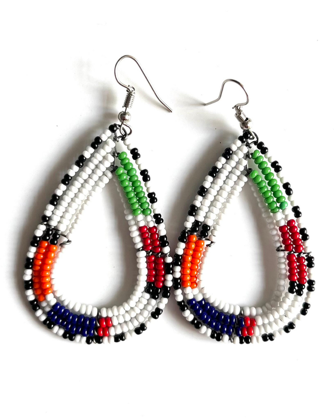 Brincos Tradicionais Maasai - Branco