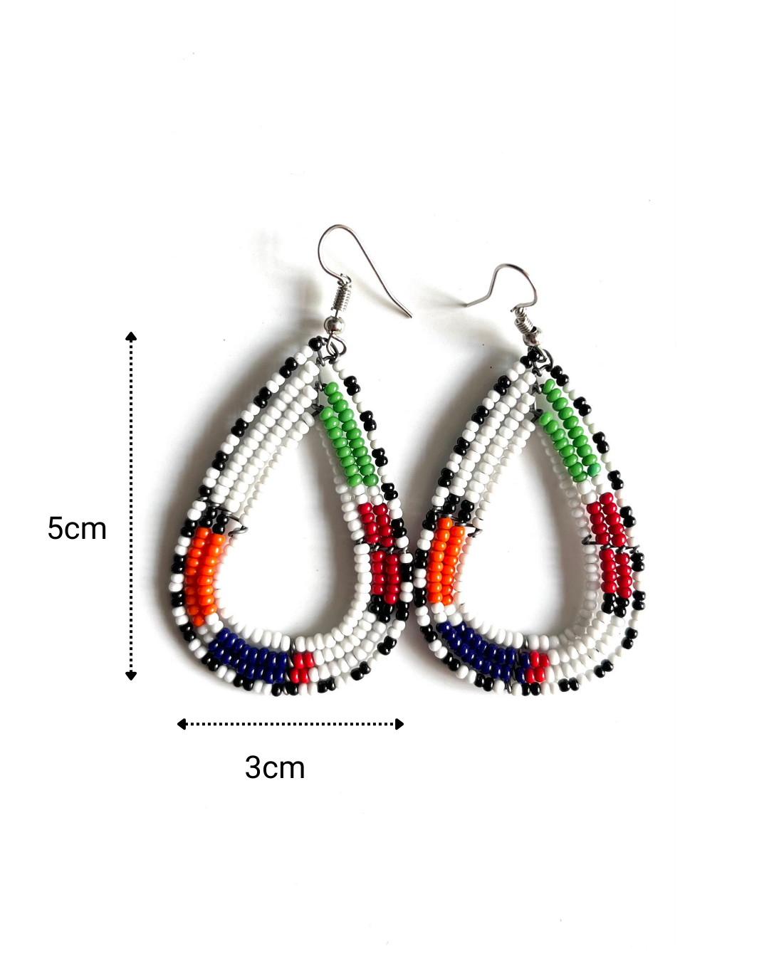 Brincos Tradicionais Maasai - Branco