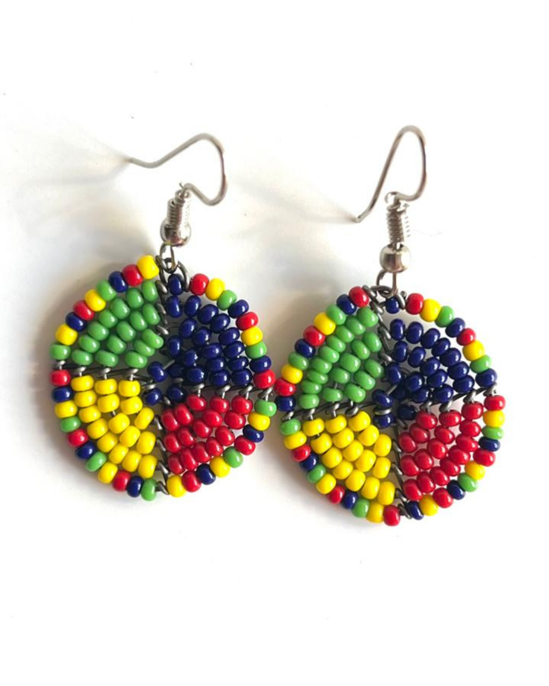 Brincos Maasai - Circular - Multicolorido