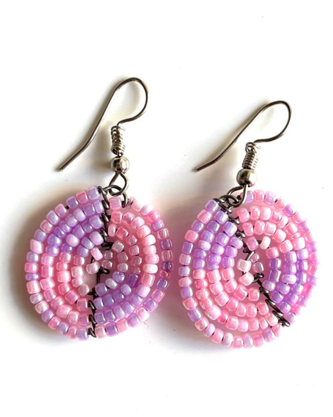 Brincos Maasai - Circular - Rosa