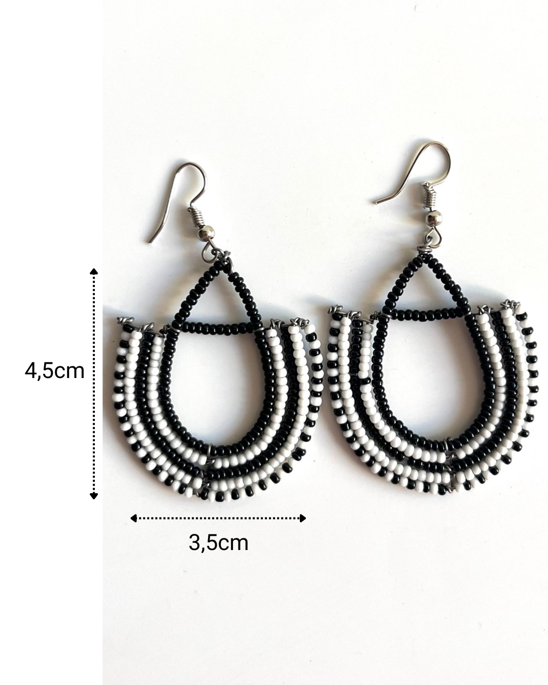 Traditional Maasai Earrings - Long Circular - Light Green
