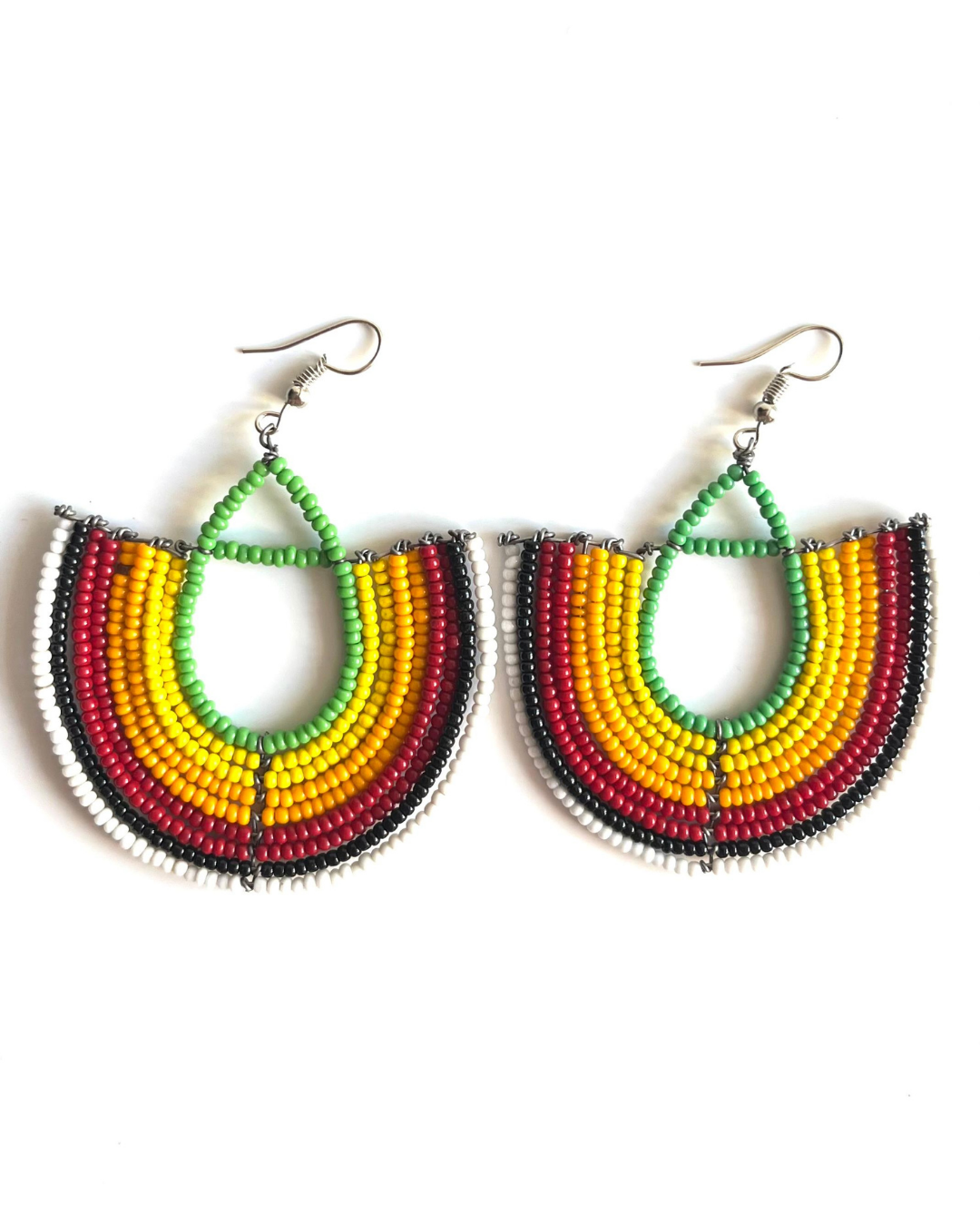Brincos Maasai - Meia Lua - Multicolorido
