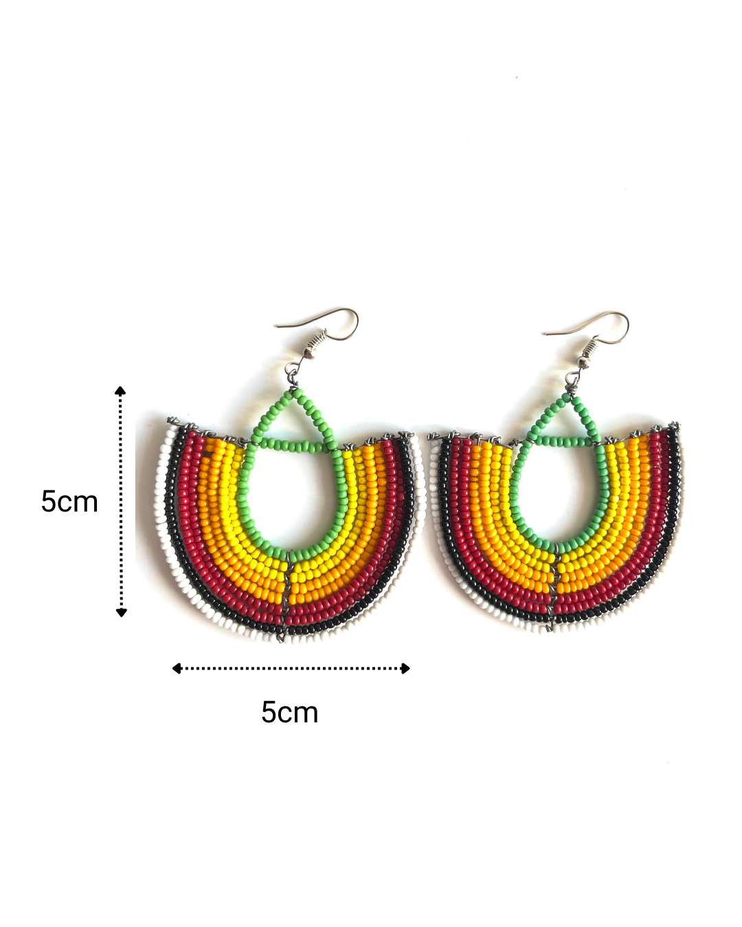 Brincos Maasai - Meia Lua - Multicolorido