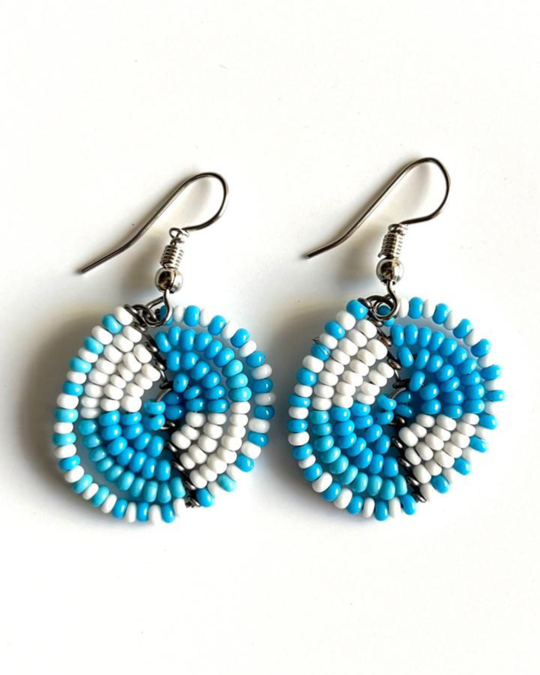 Brincos Maasai - Circular - Azul Claro