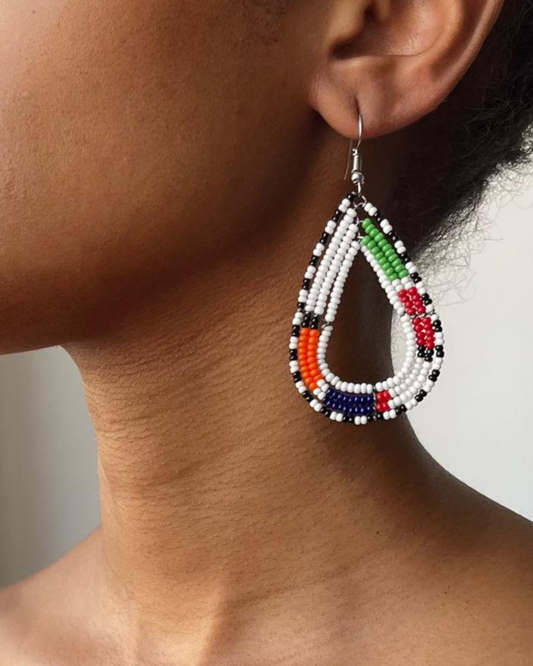 Brincos Tradicionais Maasai - Branco