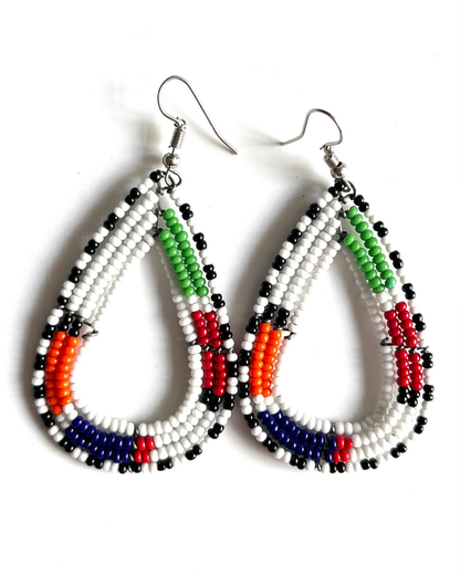 Brincos Tradicionais Maasai - Branco