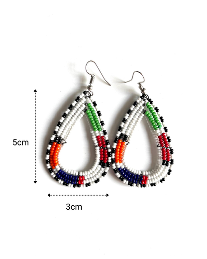 Brincos Tradicionais Maasai - Branco