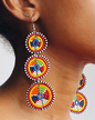 Brincos Tradicionais Maasai - Circular Longo - Azul
