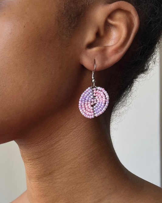 Brincos Maasai - Circular - Rosa