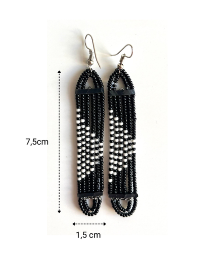 Brincos Maasai - Preto -Branco