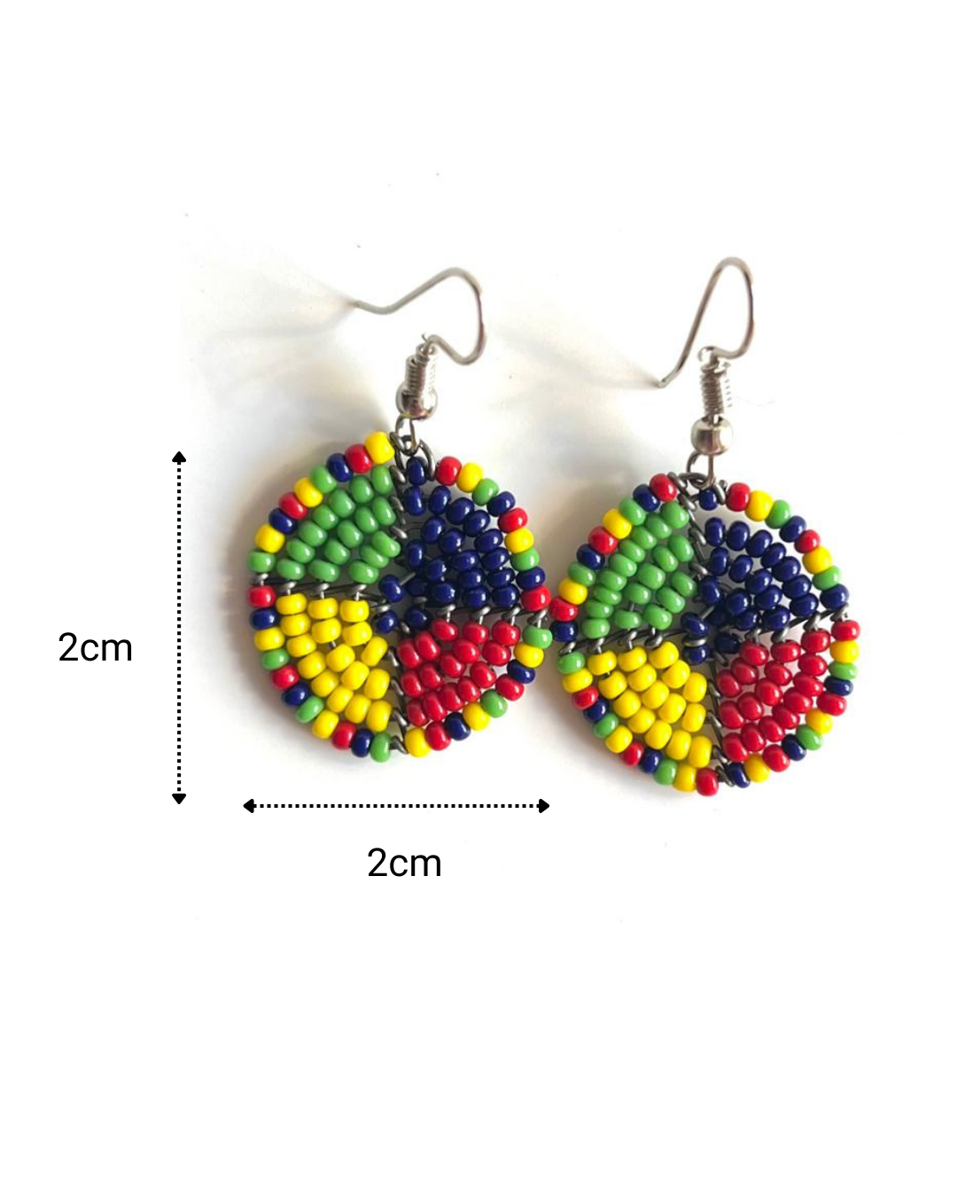 Brincos Maasai - Circular - Multicolorido