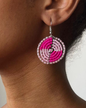 Brincos Maasai - Circular - Rosa Escuro
